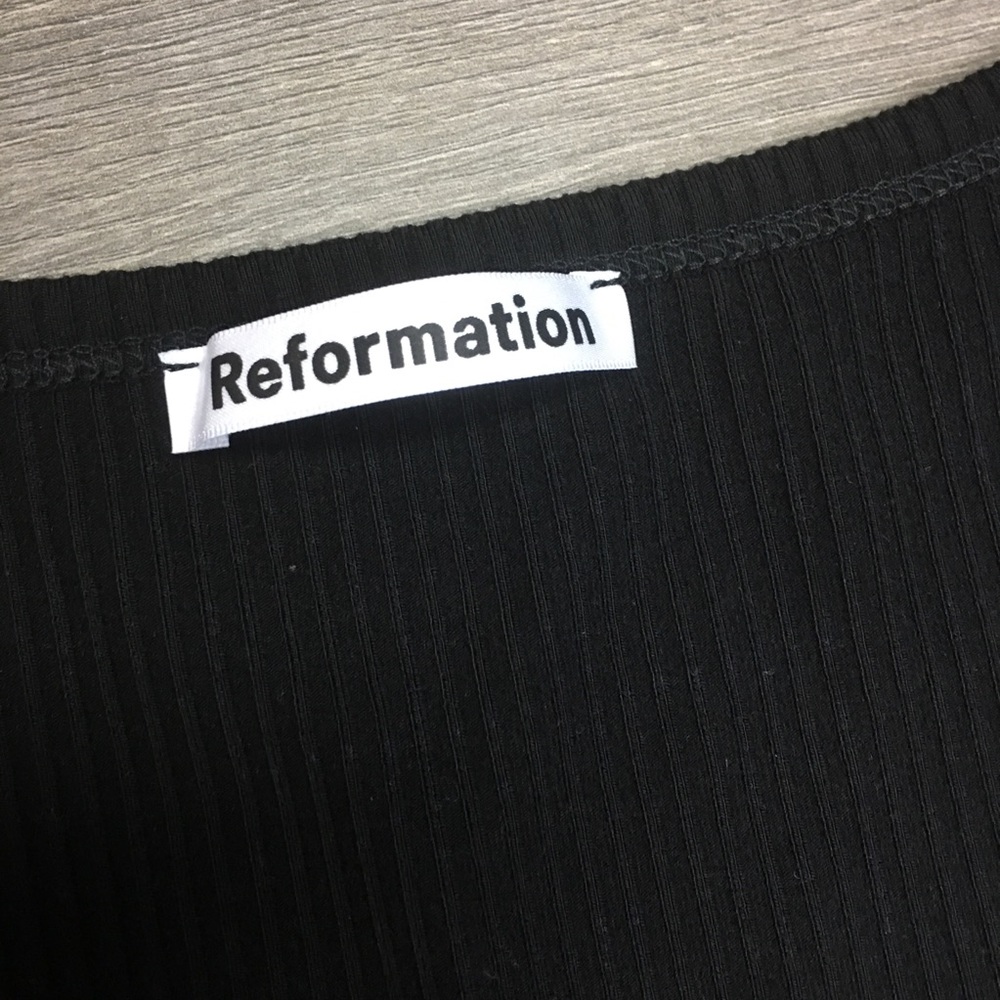 Reformation | Nassau Black Ribbed Tank Dress Sz M - Picture 6 of 8